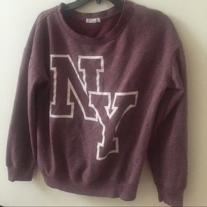 NY MAROON SWEATER *DON'T WORRY IT WILL BE IRONED*
