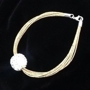 LIQUID GOLD (925 SS)CRYSTAL BRACELET