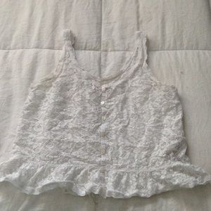 Button up Lace floral tank