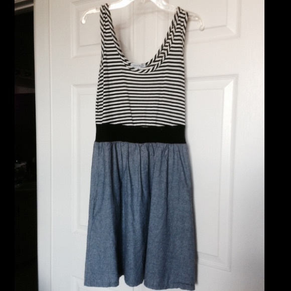 Striped/chambray summer dress
