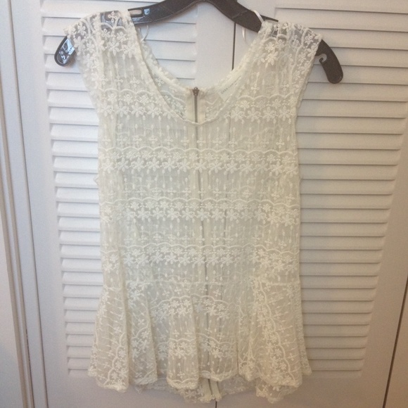 *Reduced* Zara sheer lace peplum top