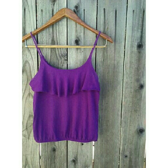 SOLD ON MERC Ruffle Spaghetti Strap Crop Top