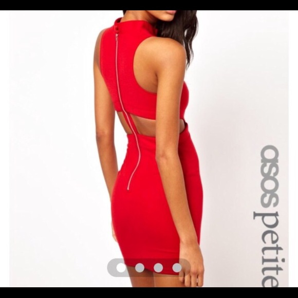 Red asos petite bodycon dress