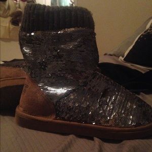 Victoria's Secret silver sparkly boots