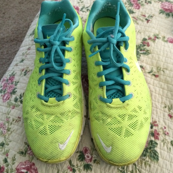 Green and Blue Nike Free 5.0