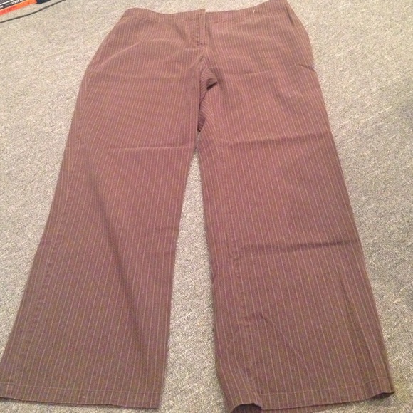 First Issue brown pinstripe pants - Picture 2 of 4