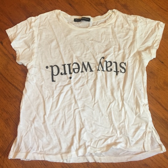 Brandy Melville stay weird crop top