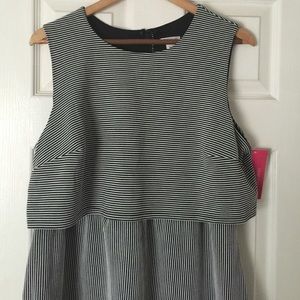 Striped black/white sleeveless dress