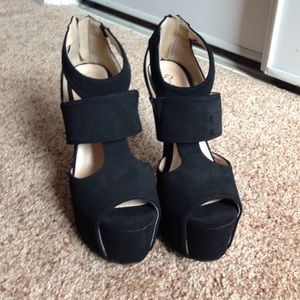 Black cut out heels