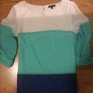 Stripe dress, white and blue