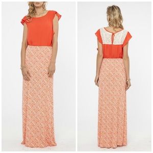 New Maxi Skirt in Orange Print