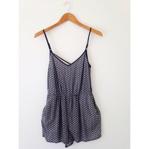 Black and White Printed Romper