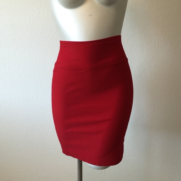 Charlotte Russe Dresses & Skirts - Red stretchy high waist skirt ❤️