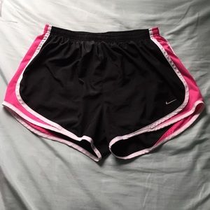 Black and pink Nike shorts
