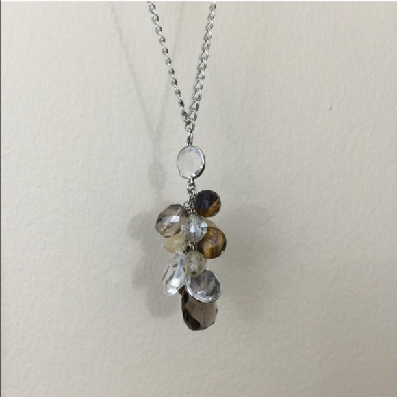 LOFT Jewelry - Ann Taylor LOFT Silver Jewel Long Chain Necklace