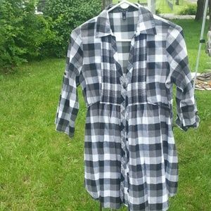 Plaid tunic shirt