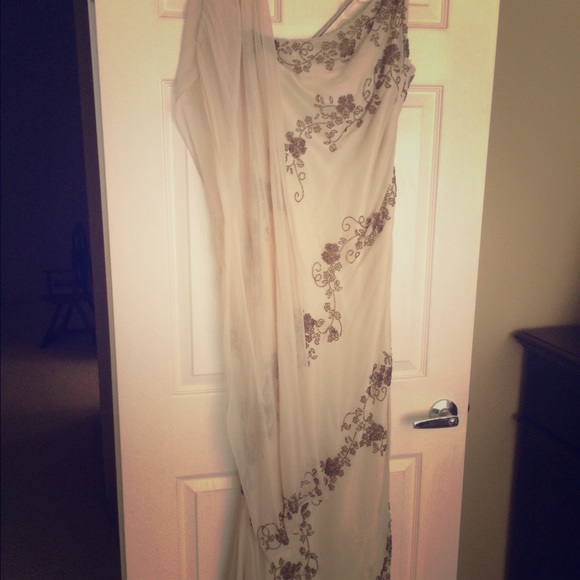 Formal length dress with shawl/scarf