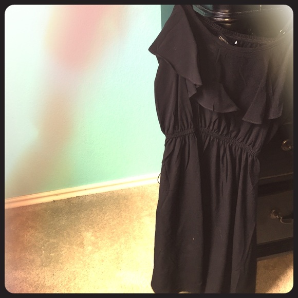 COTTON ON black dress with ruffles on top