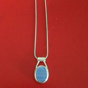 Light blue stone silver necklace