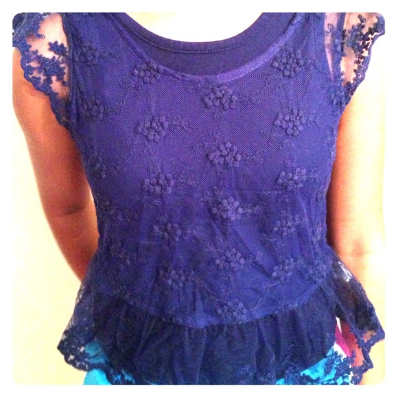 Purple peplum shirt, size 12 kids