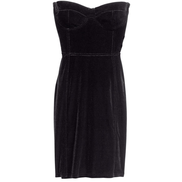Strapless Black Velvet Dress