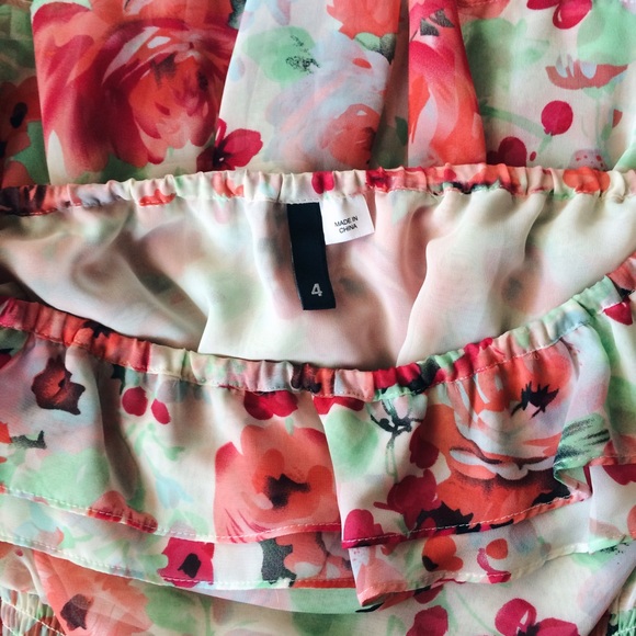 Floral Strapless Dress with Ruffles - Picture 2 of 3