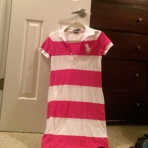 Ralph Lauren pink striped dress. New.