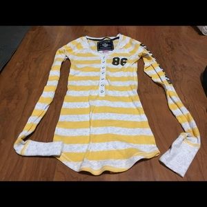 Yellow white stripe Victoria secret long sleeve