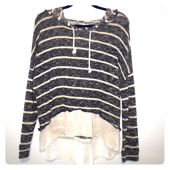 Striped hoodie sweater