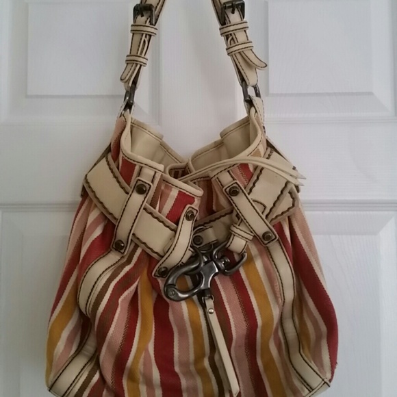 Francesco Biasia colored stripe hobo handbag