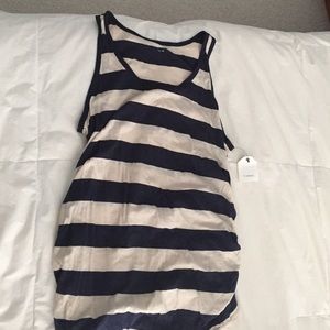 Navy and cream tank dress