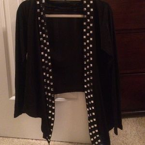 Black studded cardigan