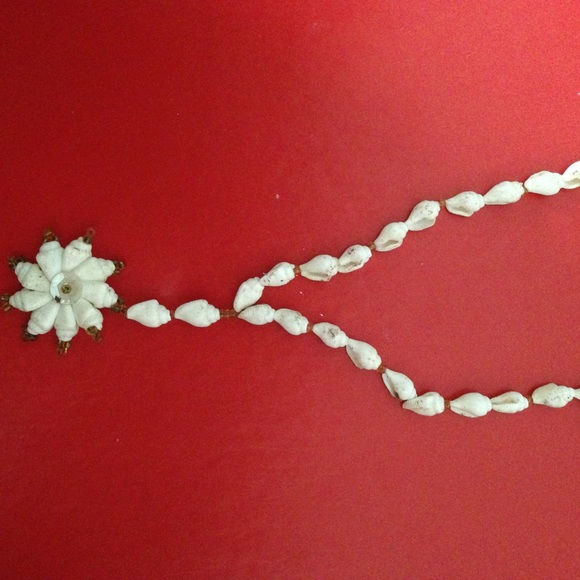 Brown and off white shell necklace