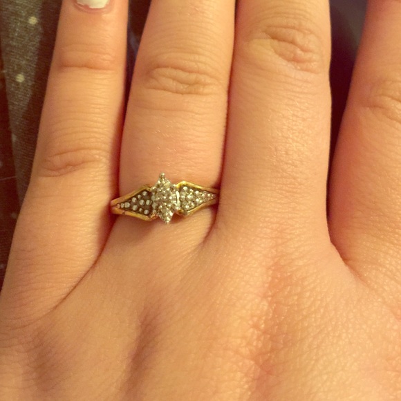 Gold plated engagement ring size 7