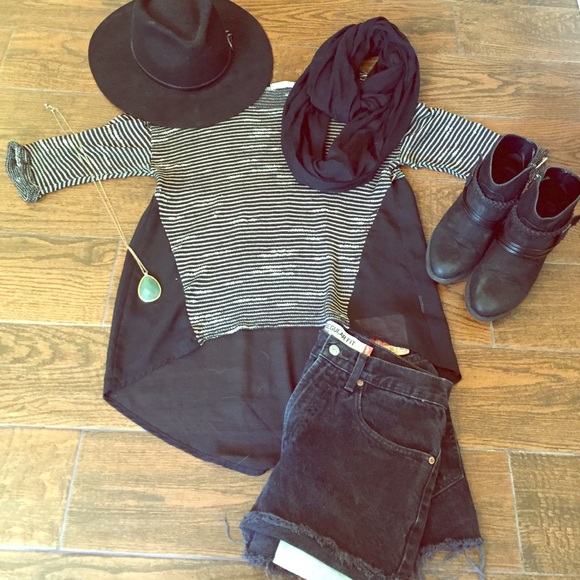 Striped black and white shirt