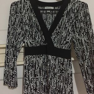 Empire waist faux wrap dress