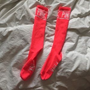 VS neon pink high socks