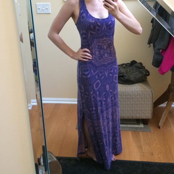 Purple Print Maxi Dress - Picture 3 of 3