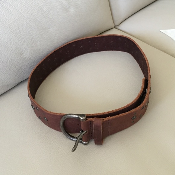 Brown belt with studs