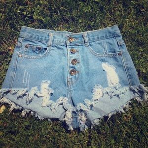 High-Waisted Jean Shorts