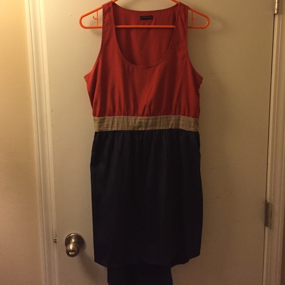 Orange and navy dress