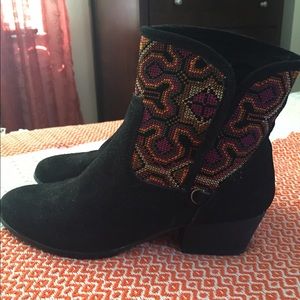Vintage inspired suede booties