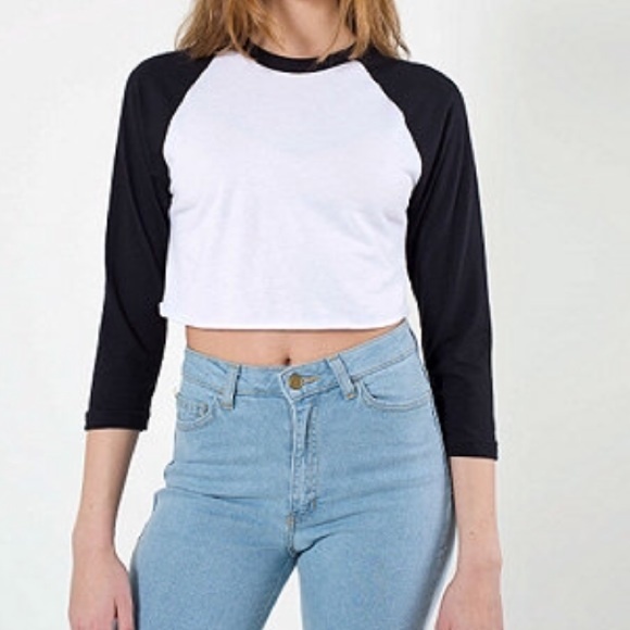 American Apparel Cropped Baseball Tee