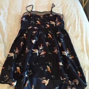 Navy summer dress with sparrows. NWT