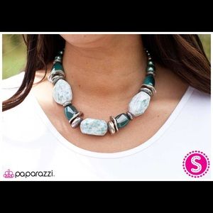 Blue and Silver Stoned Necklace