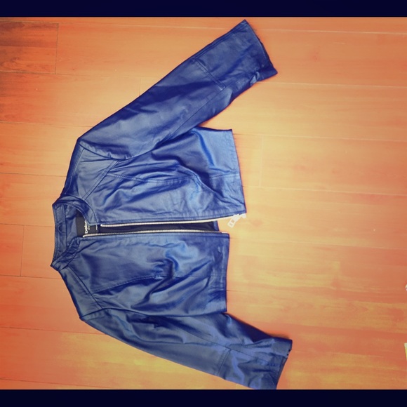 Bebe Blue Leather Jacket