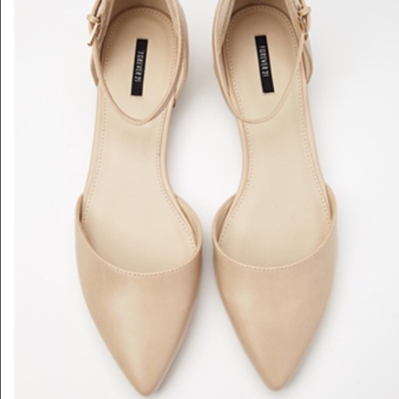 Forever21 NudeFlats With Strap. READ DESCRIPTION!