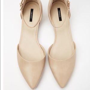 Forever21 NudeFlats With Strap. READ DESCRIPTION!