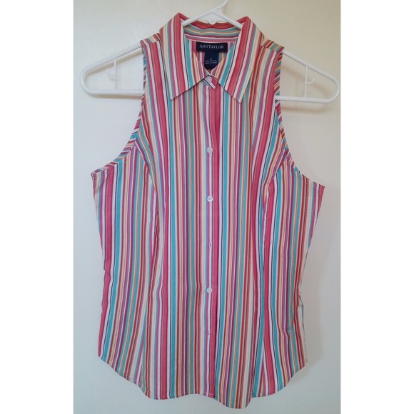 Ann Taylor Striped Sleeveless Top