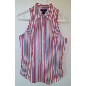 Ann Taylor Striped Sleeveless Top